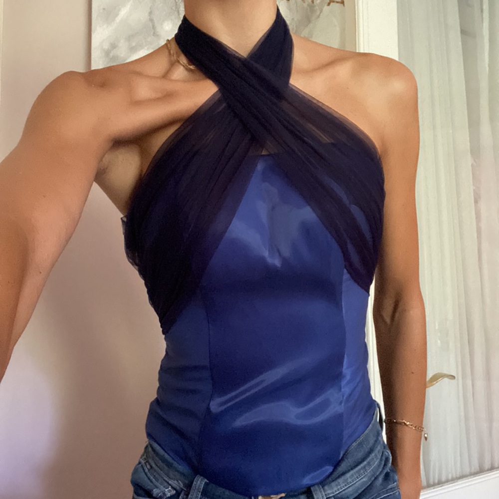 Blue unique top